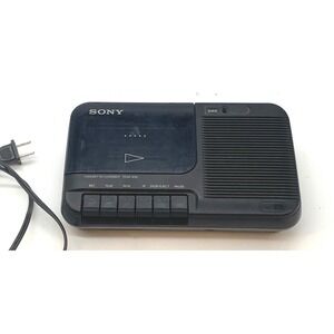 Sony Cassette-Corder TCM-818 Black Portable Desktop Recorder AC Battery Power